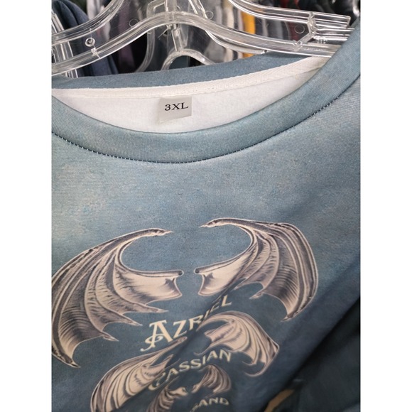 ACOTAR Sweatshirt 3XL Azriel Cassian Rhysand Illyrian Bat Boys Blue Graphic Crew - Picture 5 of 7